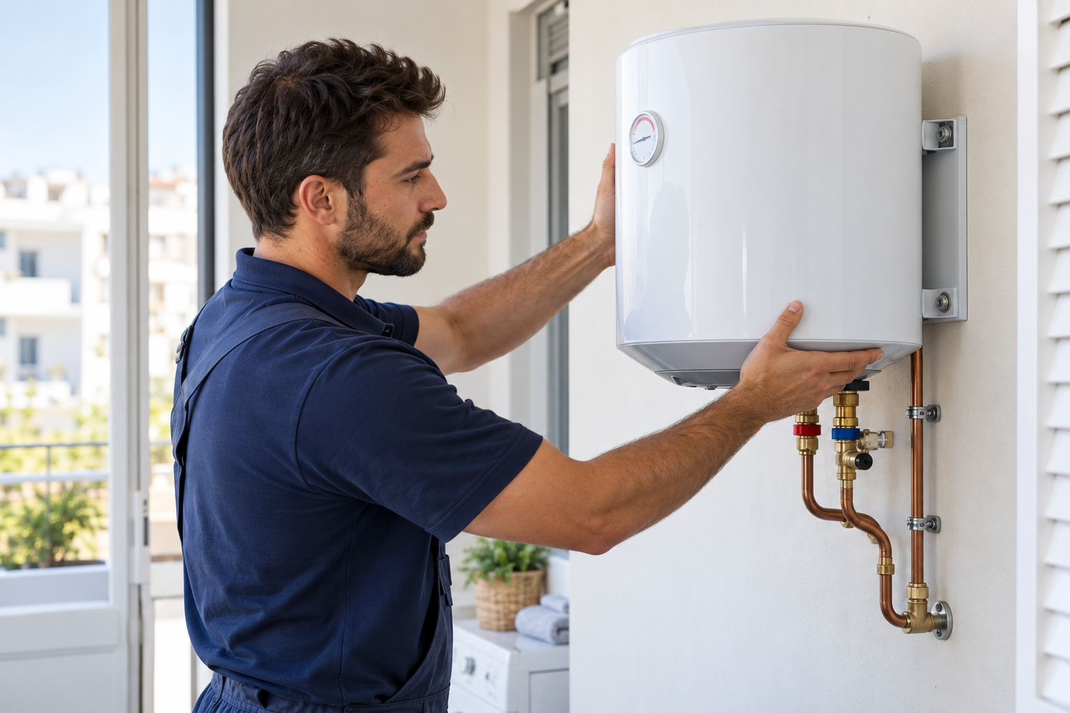 Imagen ilustrativa de la instalación de un termo eléctrico